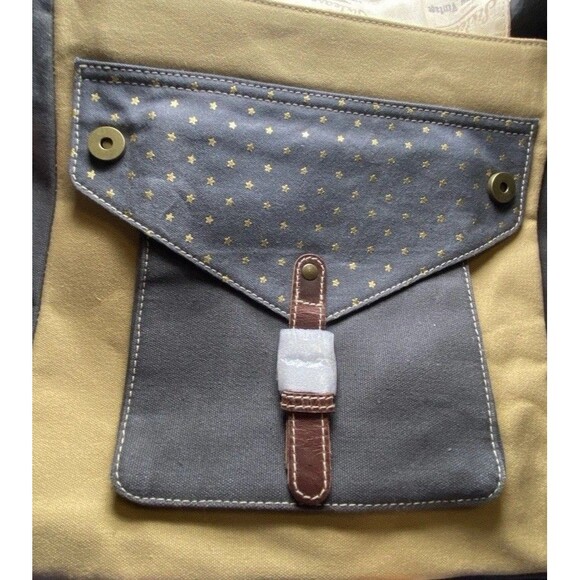 Sixtease Western Carina Shoulder Satchel Purse Leather Canvas Stars Western NWT - Picture 14 of 16